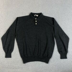 I LEVRIERI Men's Gray Merino Wool V-Neck Cardigan Sweater Size L